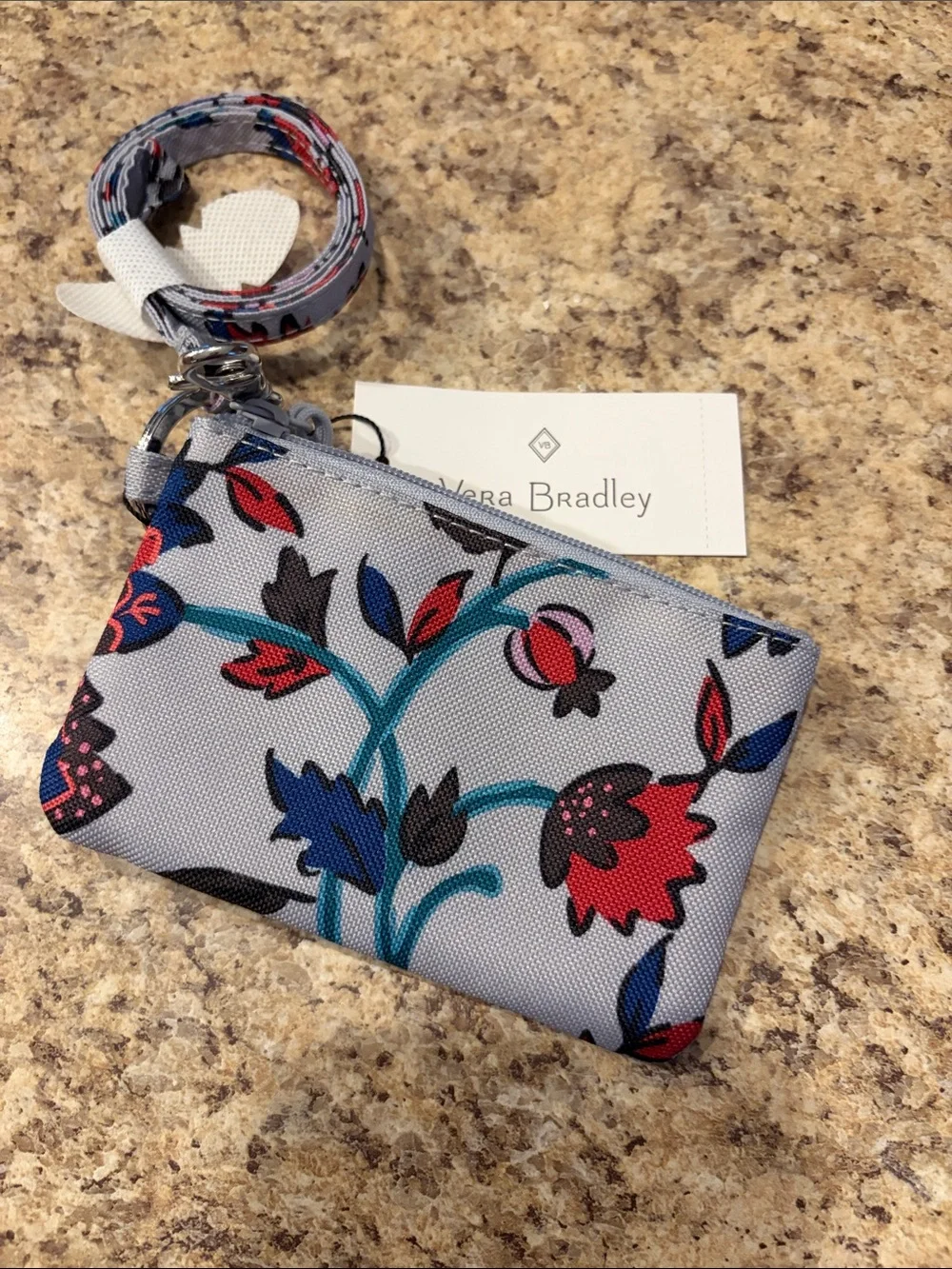 Vera Bradley Floral Gray  ID Holder NWT